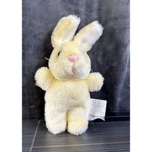 Vintage Bunny Rabbit Plush Yellow 9" Stuffed Animal Toy Easter